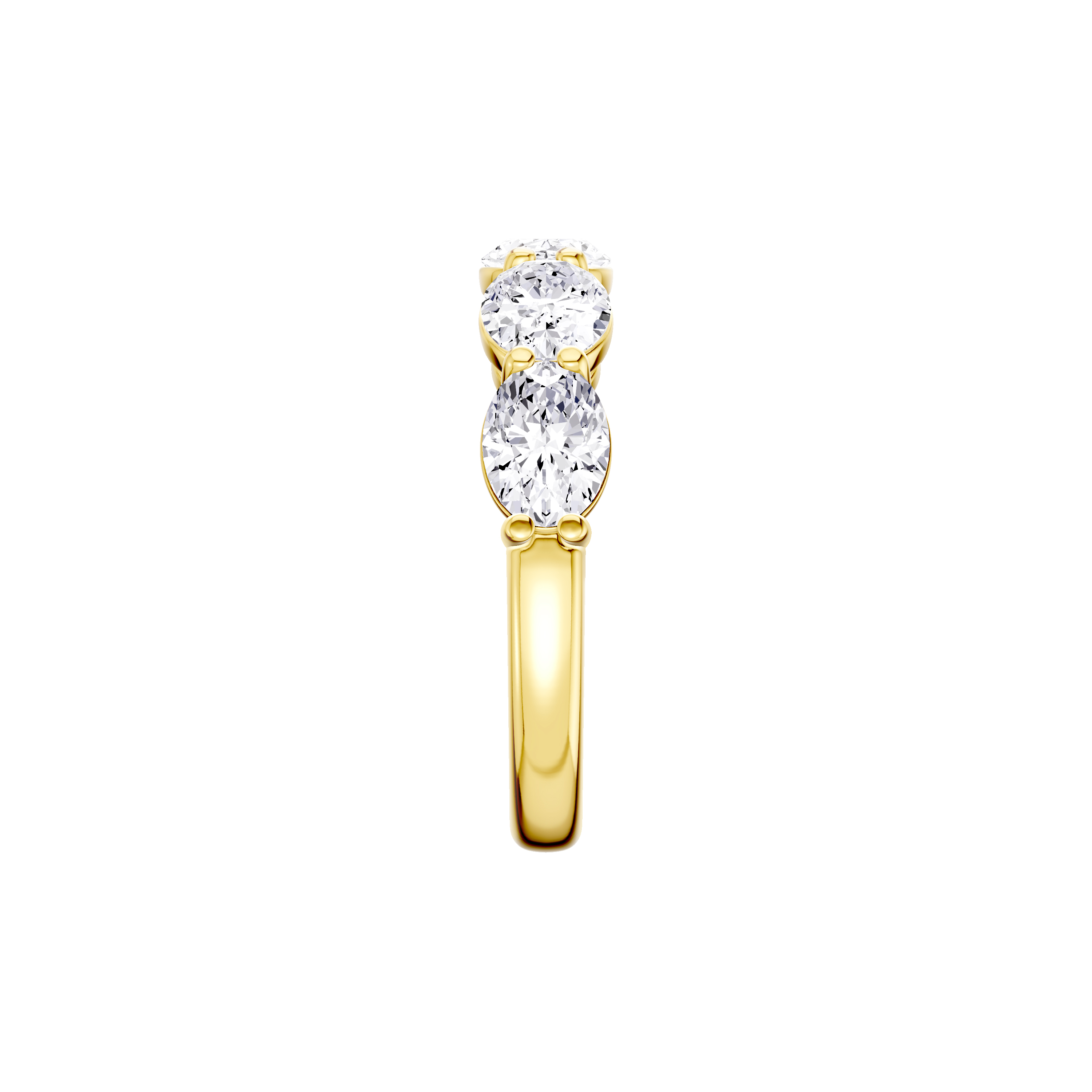 18K Yellow Gold East-West Oval 5-Stone Lab Diamond Band (2.50 ct. tw.)